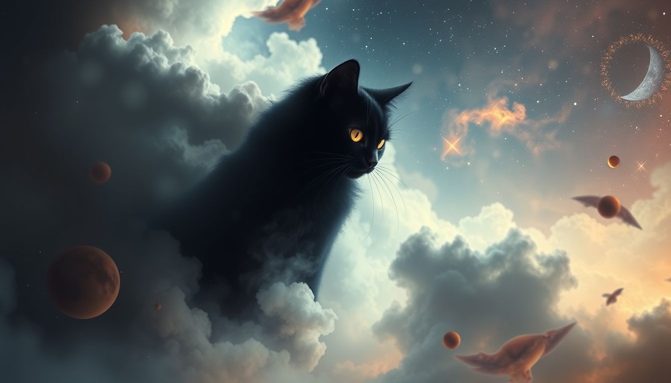 Een zwarte kat in dromen symboliseert vaak verborgen angsten.