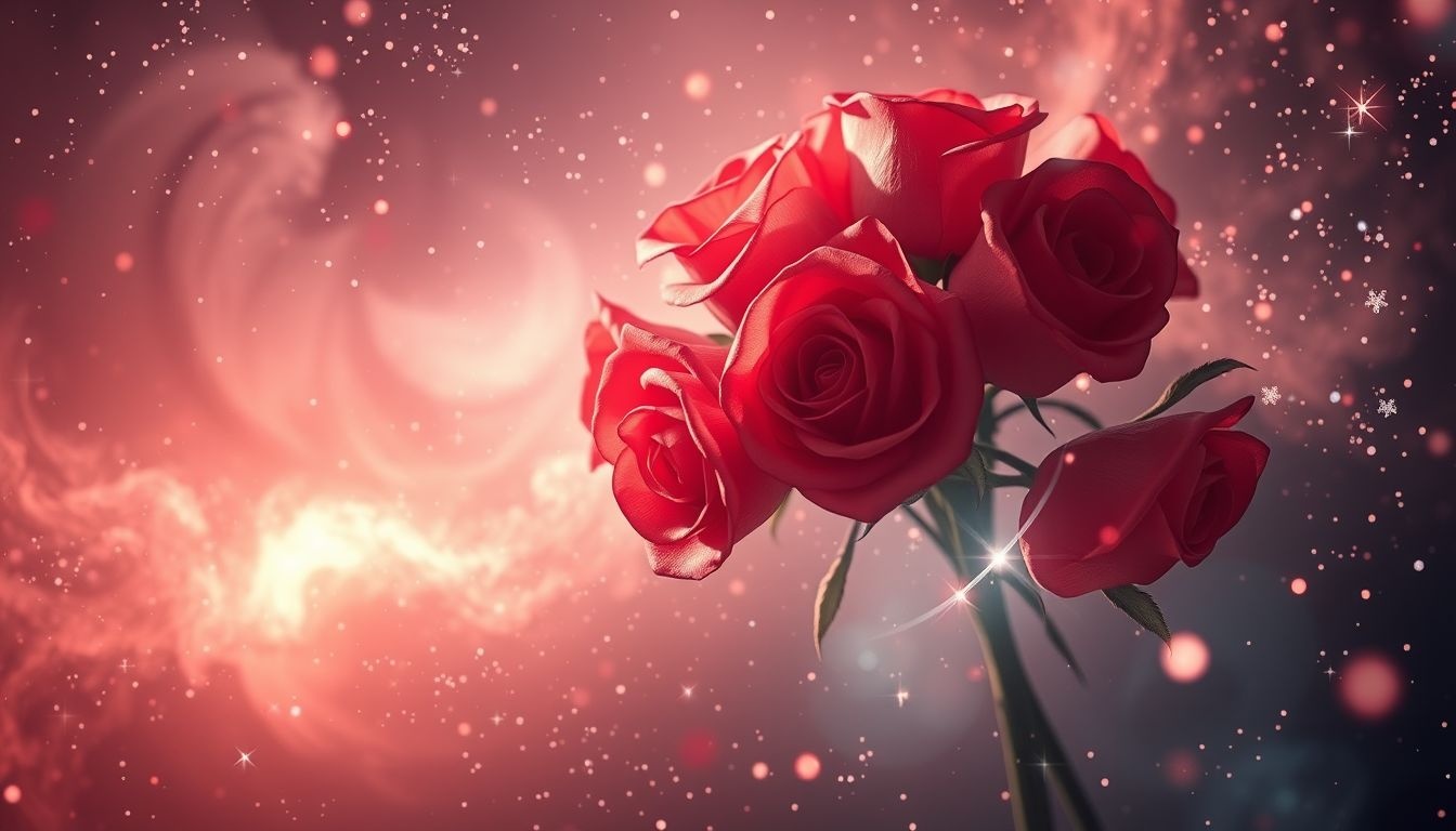 Een boeket rode rozen ontvangen symboliseert liefde en passie.