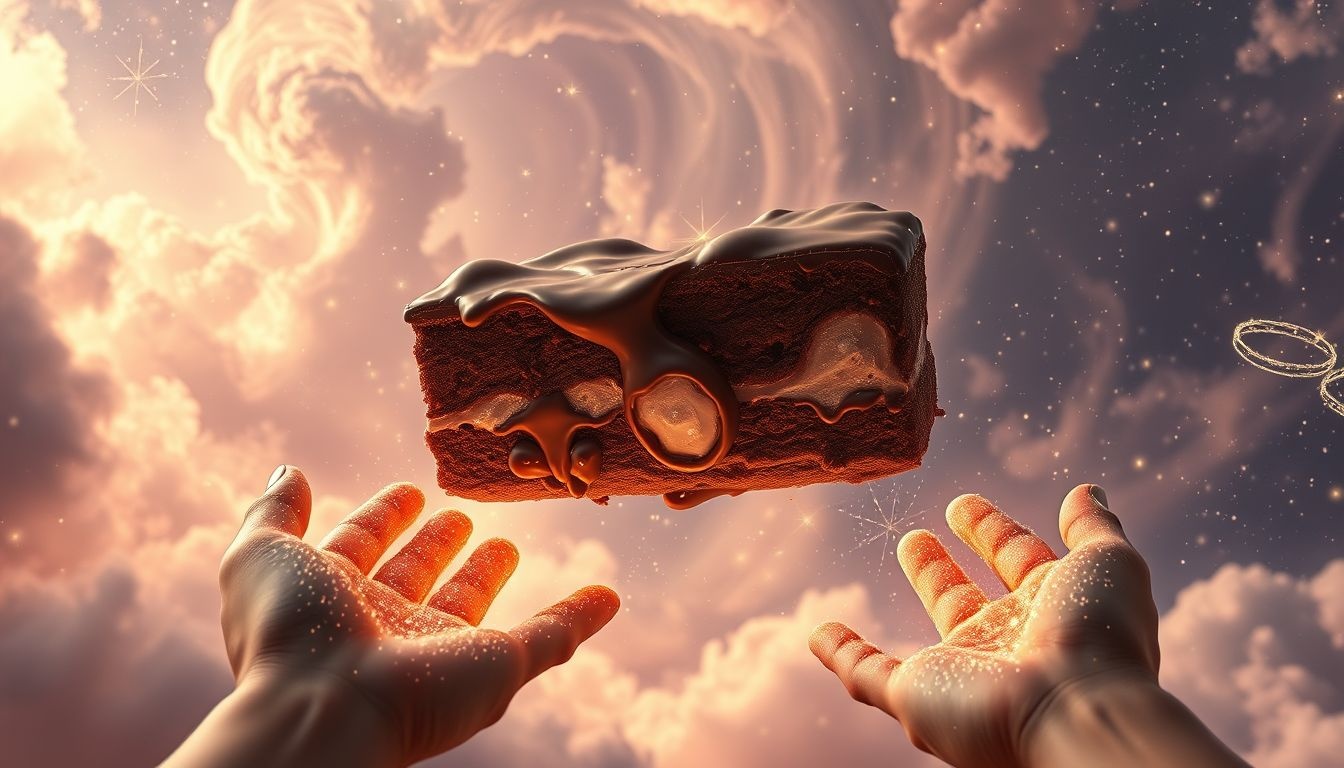 Het eten van chocoladetaart symboliseert verlangens en emotionele voldoening.