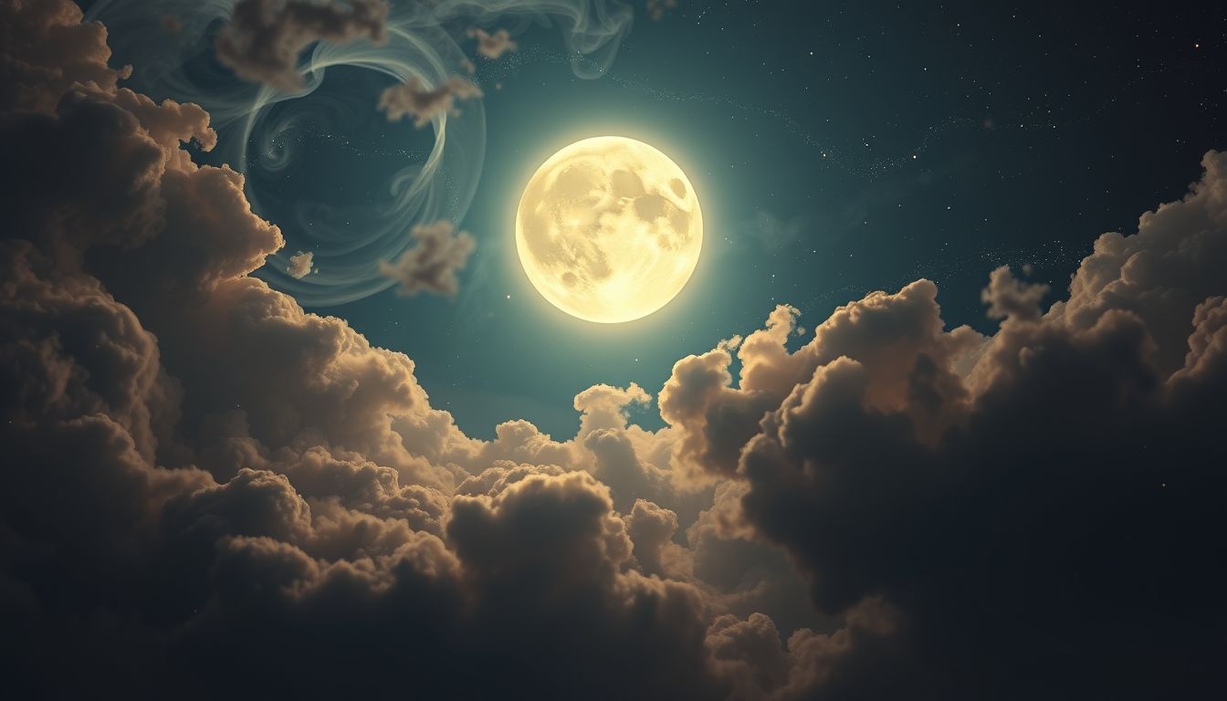 Dromen over een volle maan in de hemel symboliseren innerlijke rust.