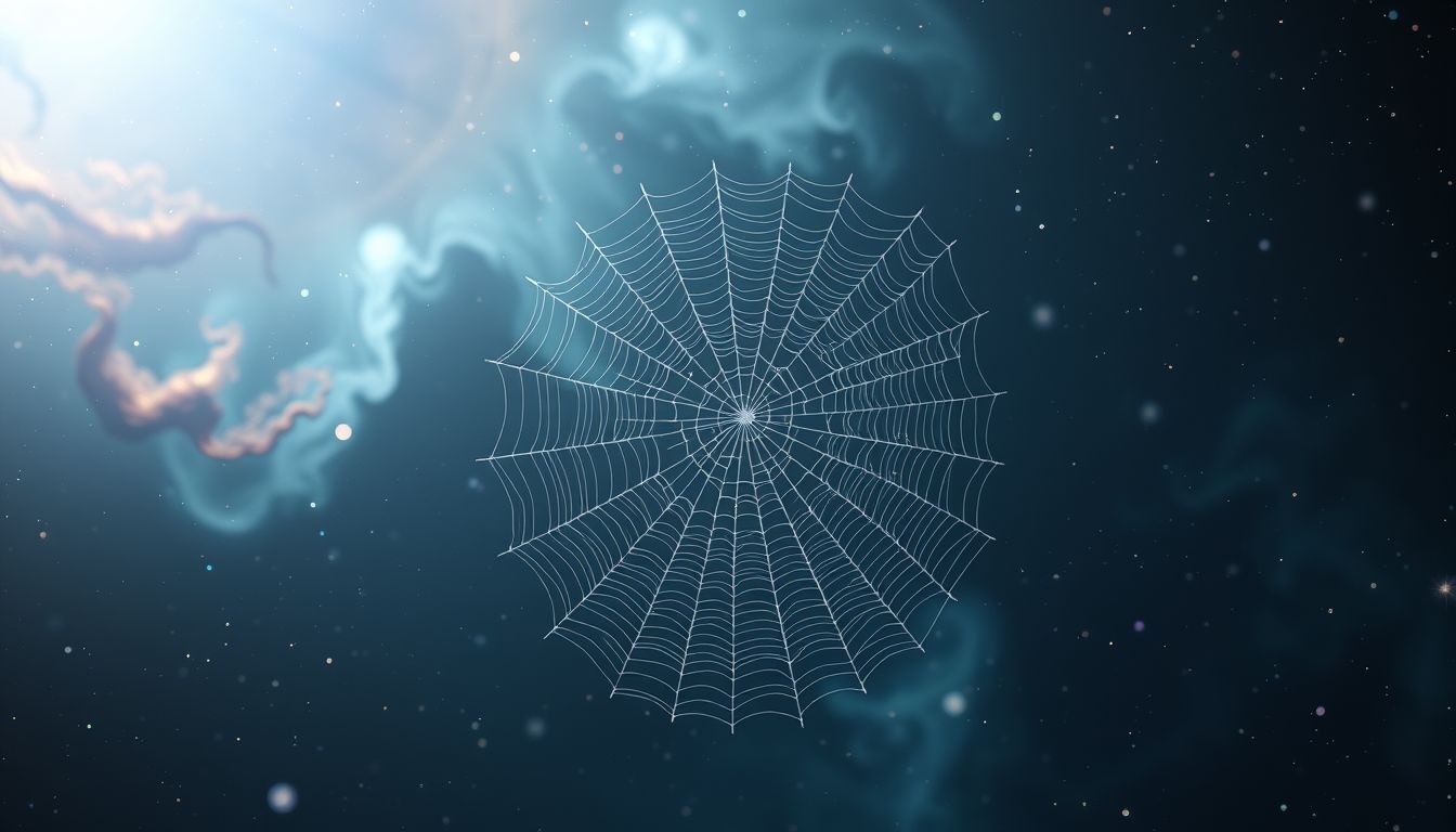 Een klein fragiel spinnenweb symboliseert kwetsbaarheid en kwetsbare situaties.