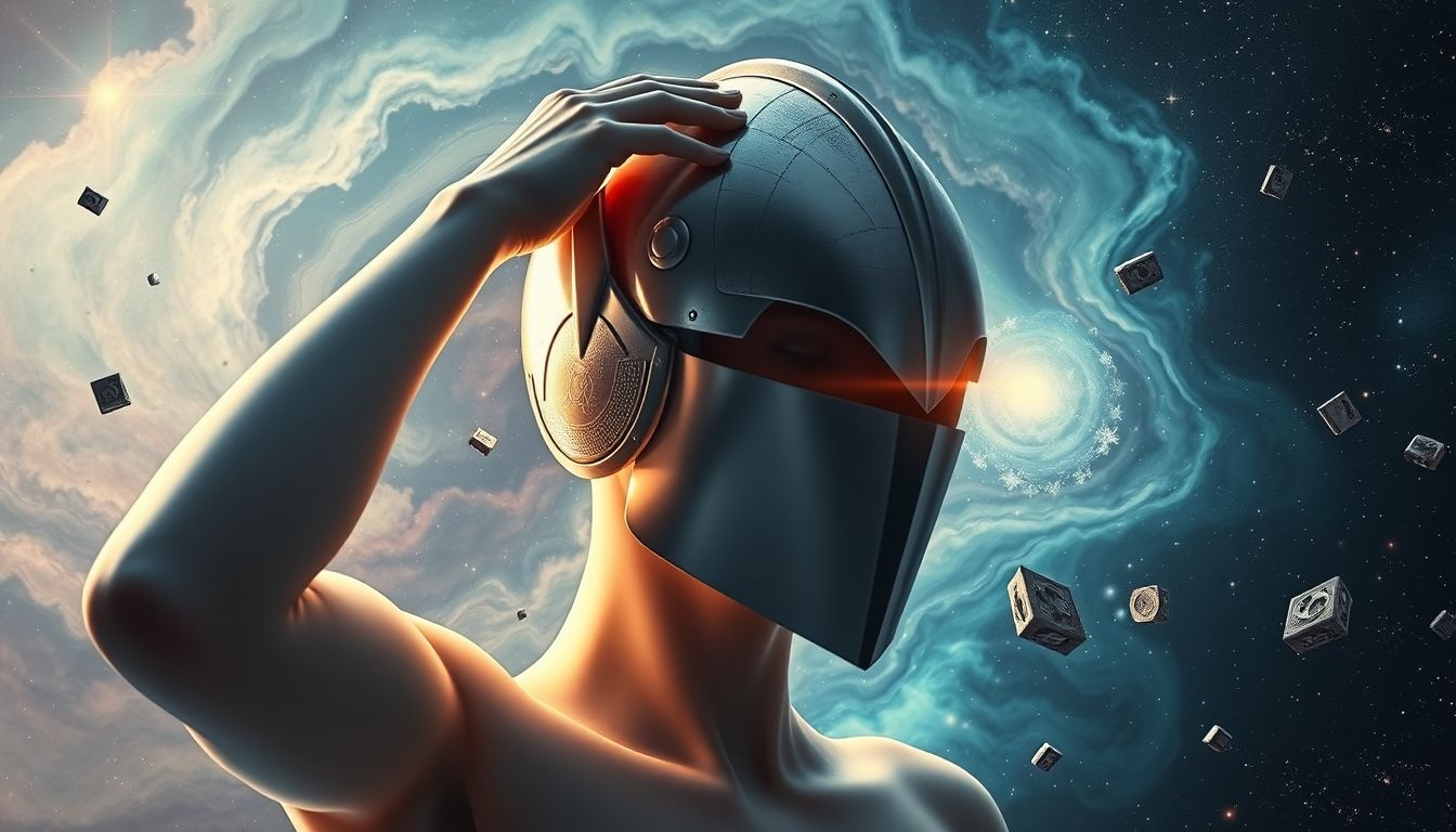Een stalen helm symboliseert bescherming tegen dreigend gevaar in dromen.