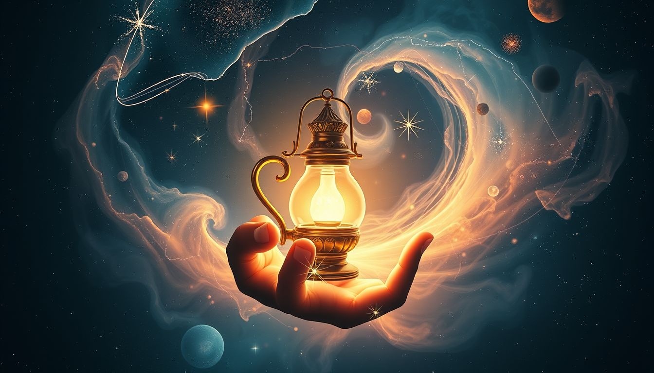 Het kopen van een mijnwerkerslamp symboliseert nieuwe inzichten en hoop.