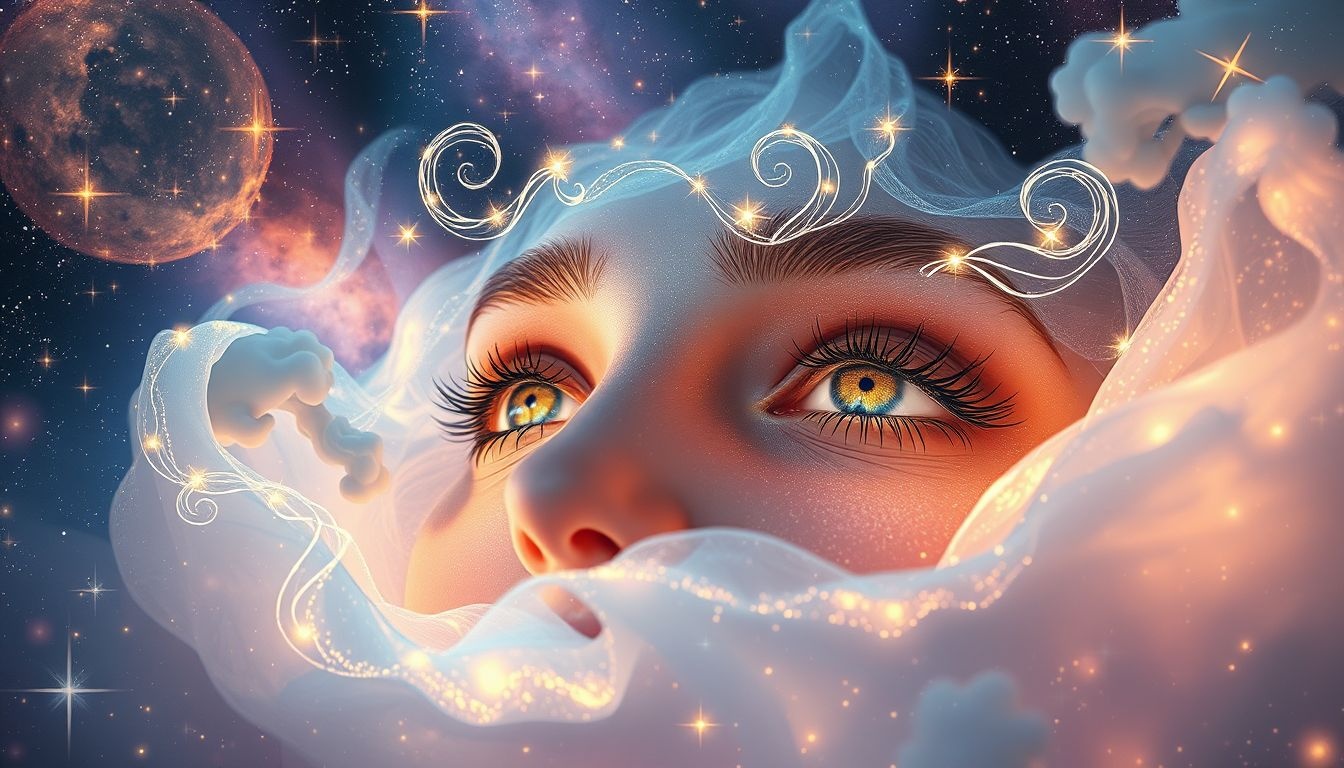 Dromen over oogleden met make-up symboliseert zelfexpressie en verborgen emoties.