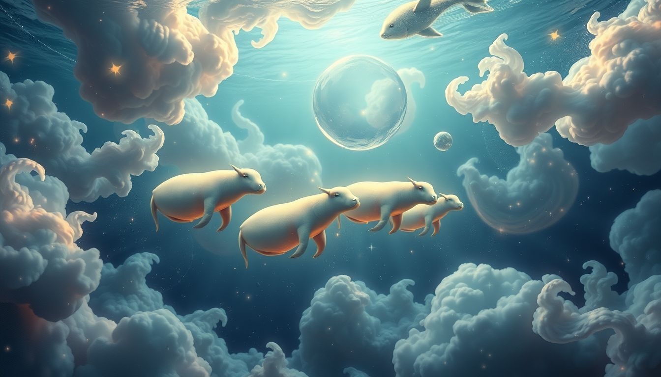 Een groep zeekoeien symboliseert harmonie en emotionele verbondenheid.