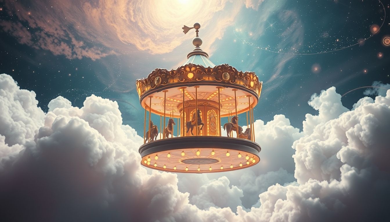 Het besturen van een carrousel symboliseert controle over levenscycli.