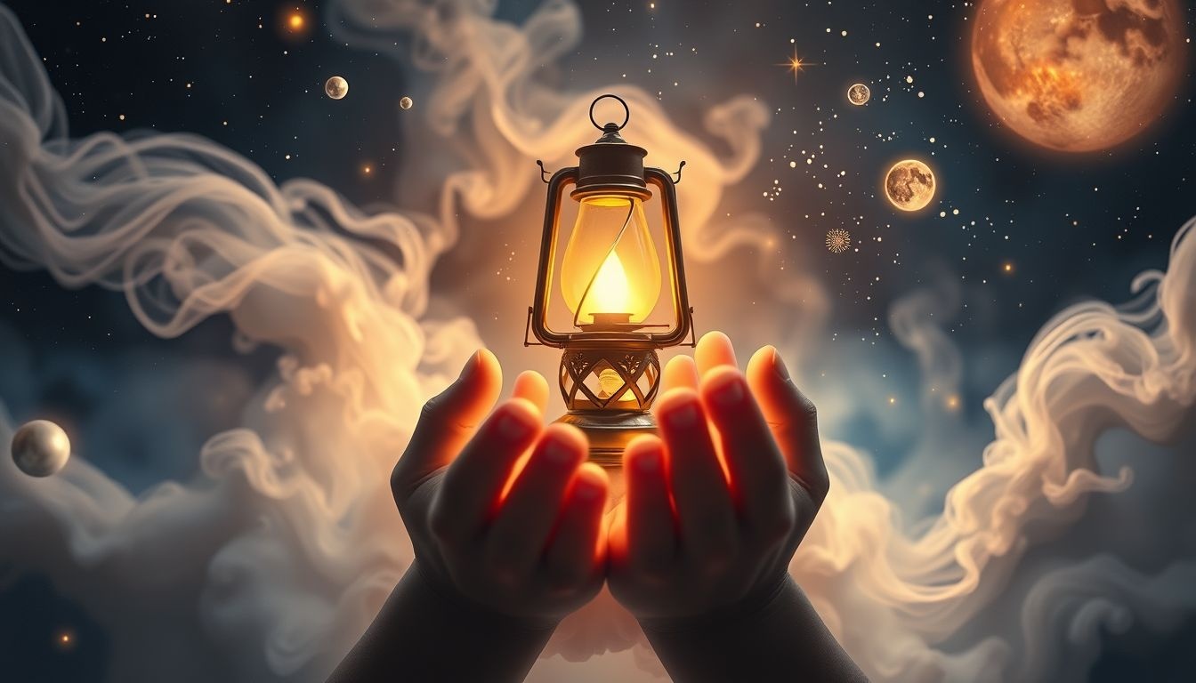 Het ontvangen van een mijnwerkerslamp symboliseert nieuwe inzichten en bescherming.