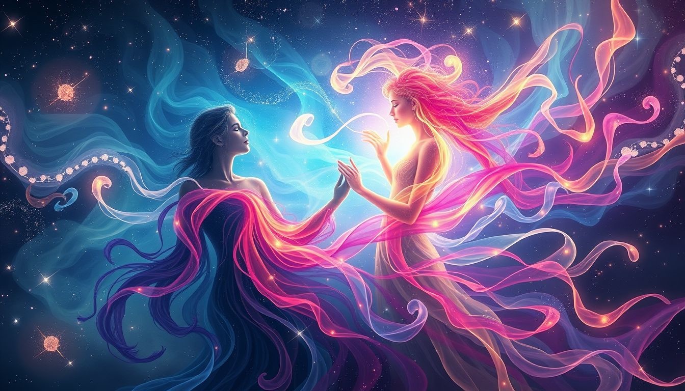 Een duet zingen in een vreemde taal symboliseert nieuwe communicatievaardigheden.
