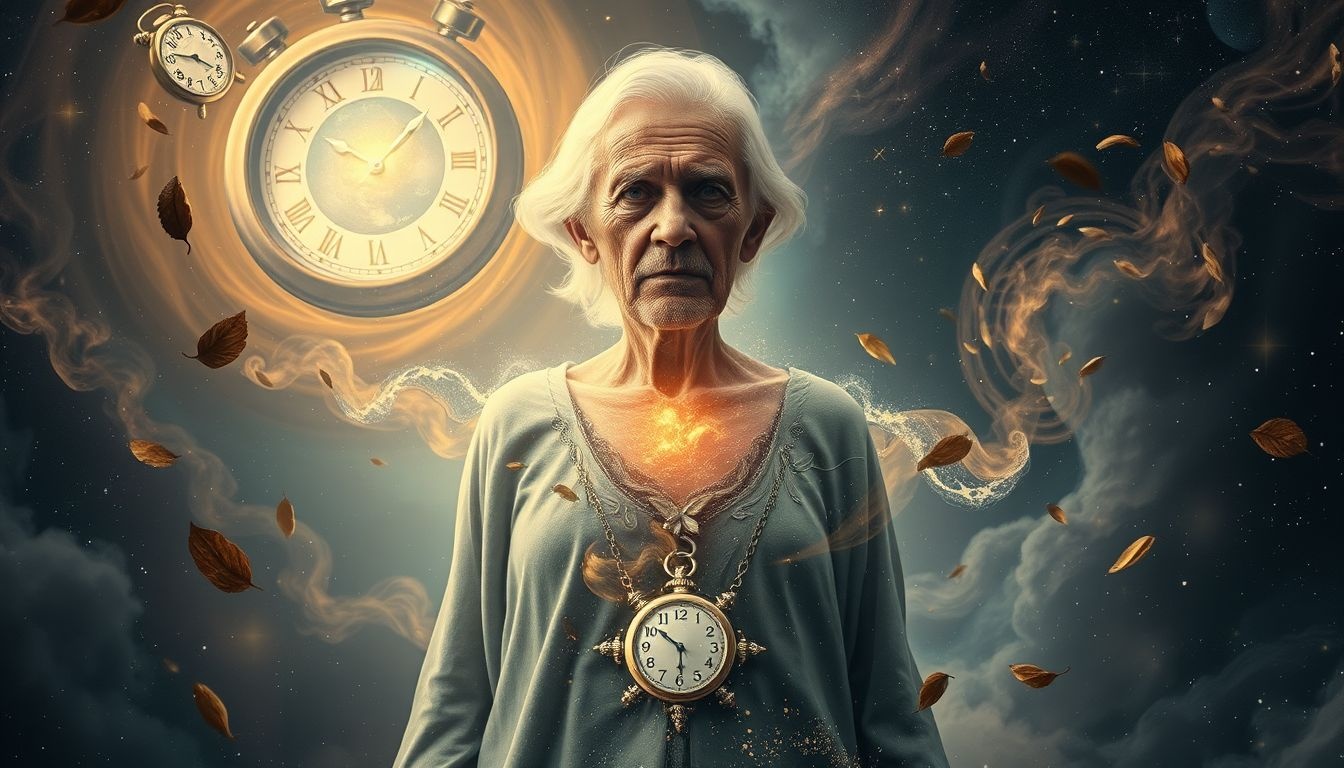 Florian als oude man/vrouw symboliseert wijsheid en levenslessen.