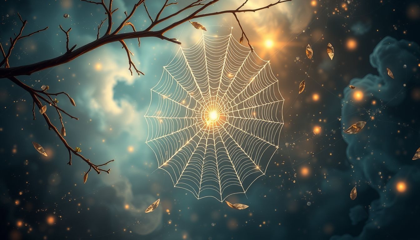 Dromen over spinnenwebben symboliseren vaak verbondenheid met de natuur.