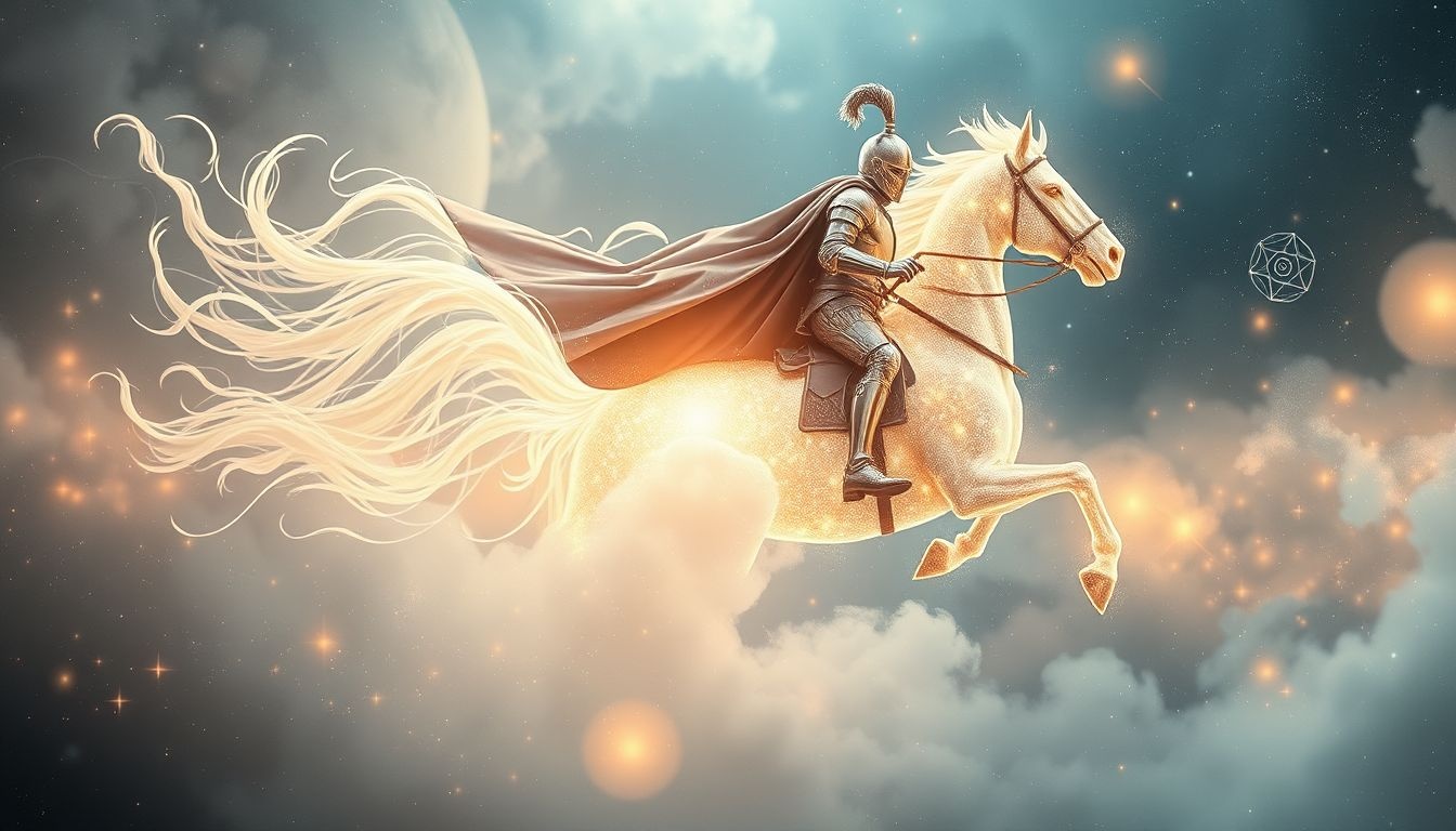 Een ridder te paard symboliseert moed en avontuur in dromen.