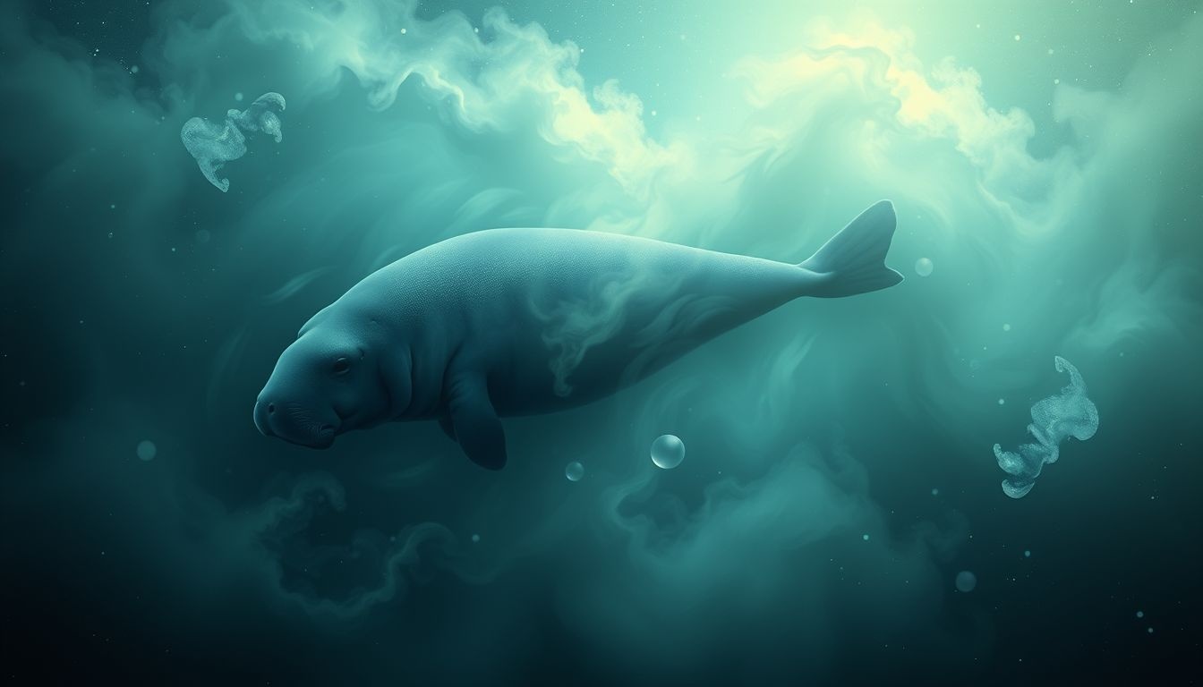 Een zeekoe in troebel water symboliseert verborgen emoties ontdekken.