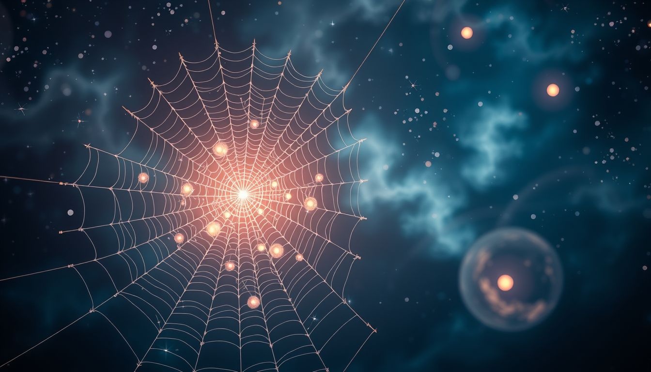 Een spinnenweb symboliseert vaak geduld en strategisch vangen.