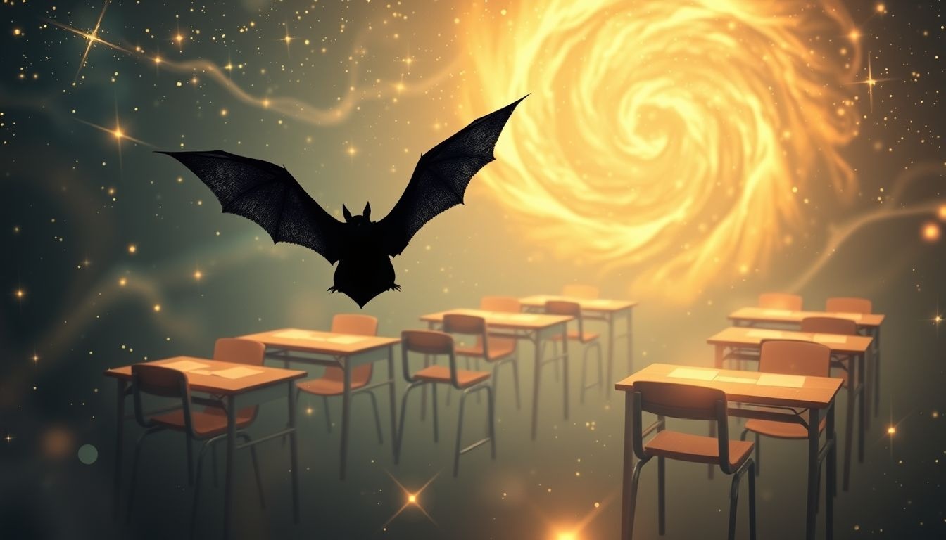 Een vleermuis in school symboliseert verborgen angsten en nieuwe inzichten.
