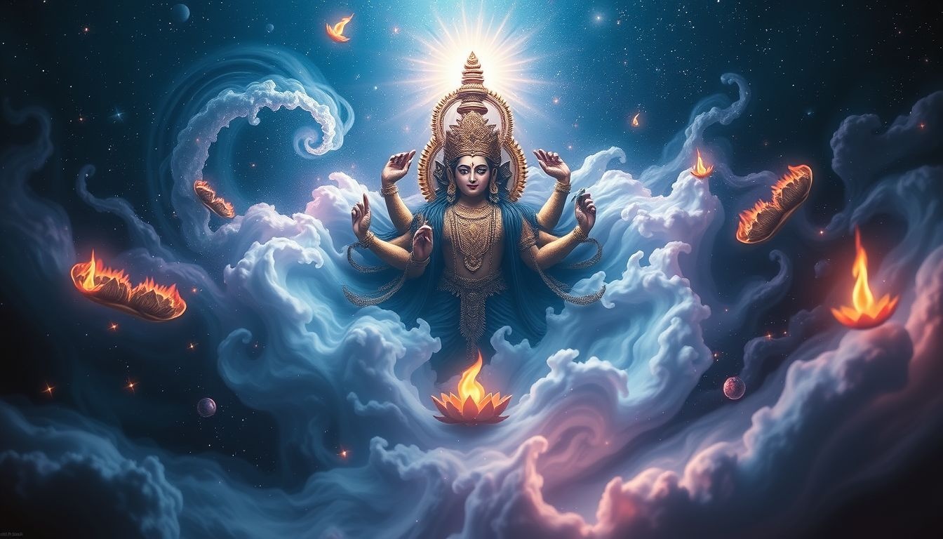 Brahma zien tijdens ritueel symboliseert spirituele schepping en nieuw begin.