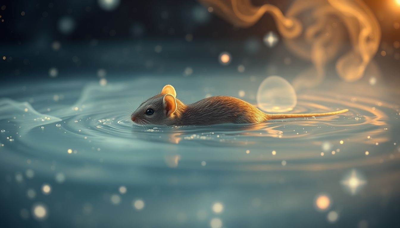 Een spitsmuis in water symboliseert emoties die onder controle komen.