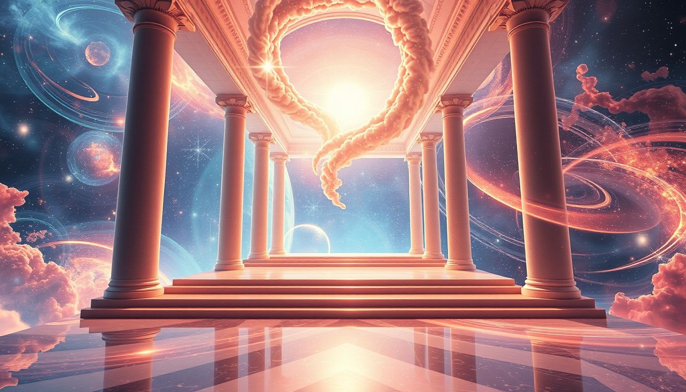 Een kolonnade symboliseert vaak een gestructureerd en succesvol carrièrepad.