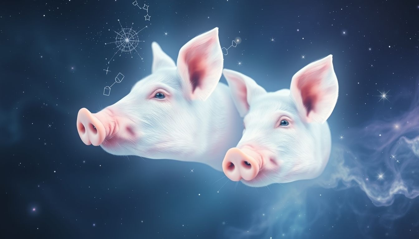 Witte varkensoren symboliseren onschuld en onverwachte rijkdom in dromen.