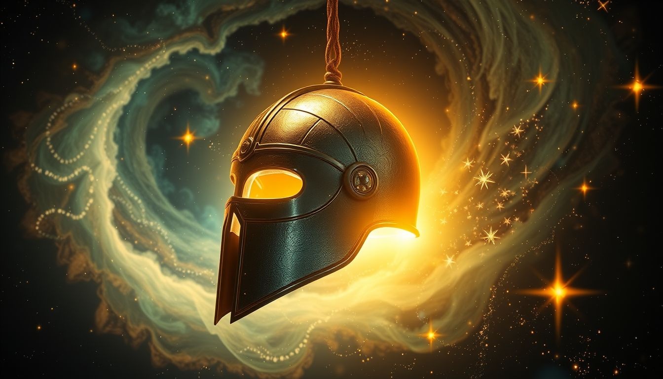 Een stalen helm in dromen symboliseert kracht en triomf.
