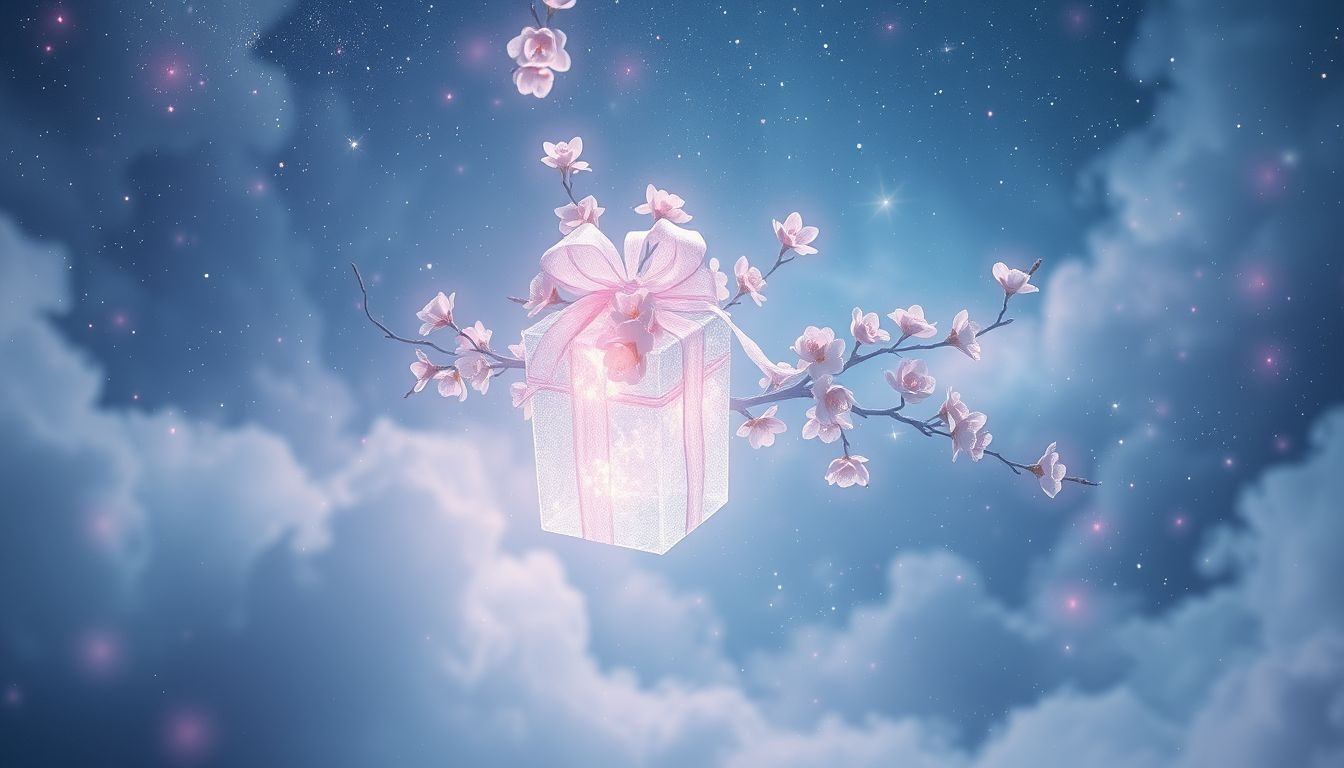 Een kersenjubilee cadeau van onbekende symboliseert onverwachte vreugde.