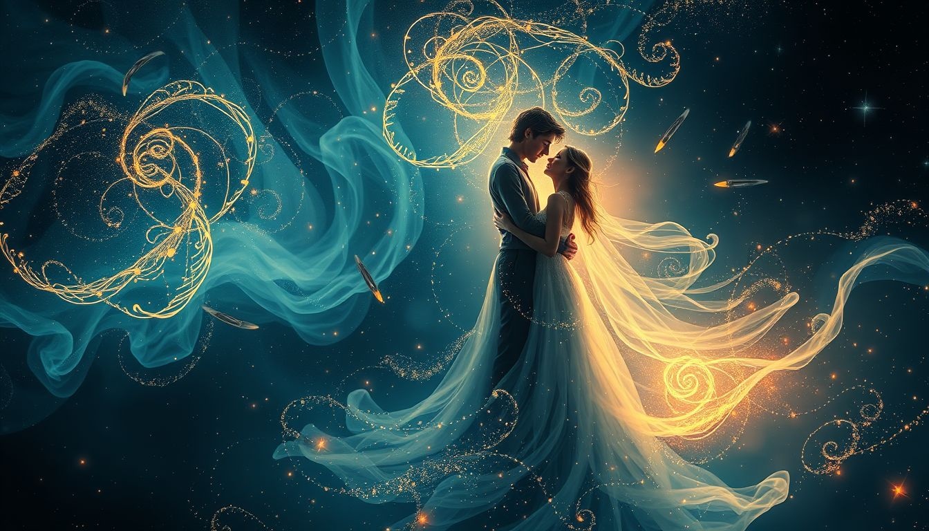 Trouwen met een auteur symboliseert creativiteit en nieuwe levenskeuzes.