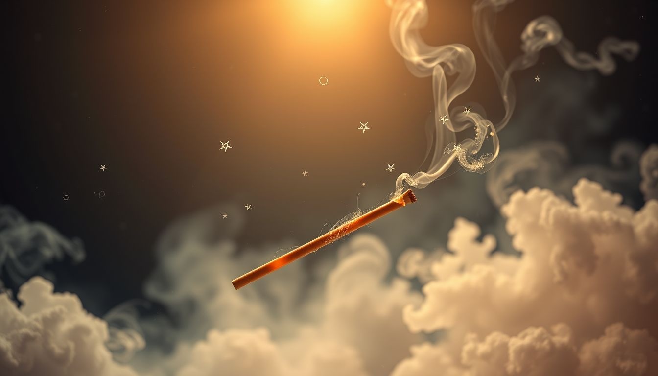 Een gebroken wierookstokje symboliseert verbroken innerlijke rust en balans.