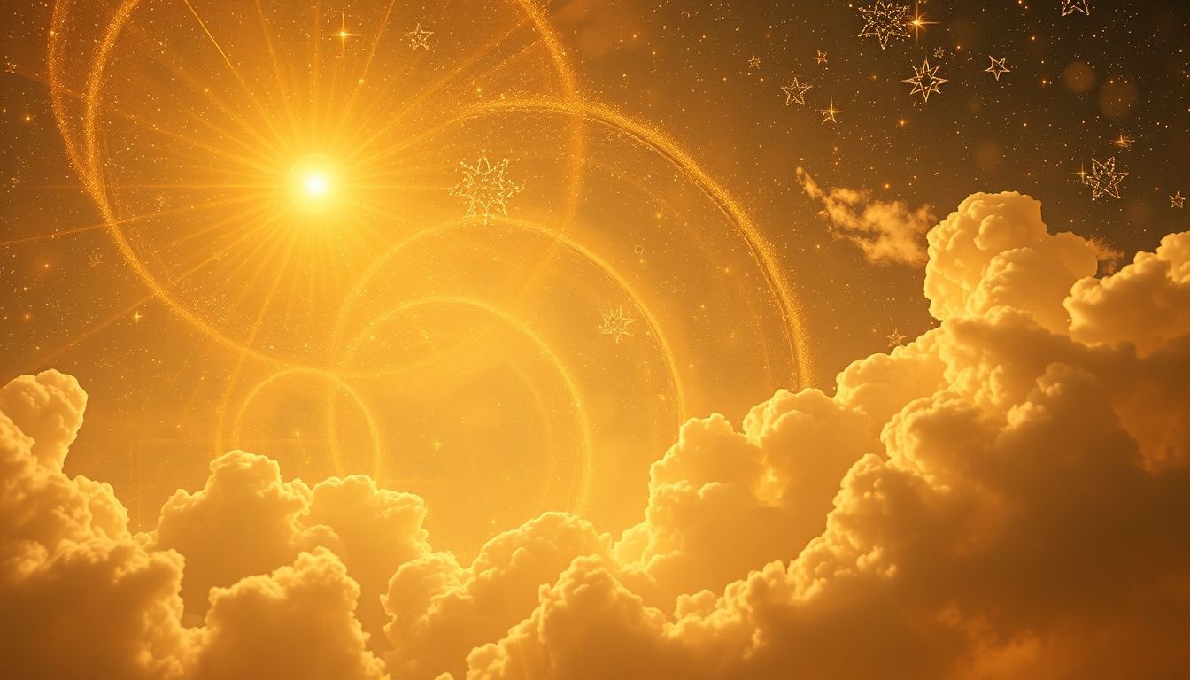 Een gouden hemel symboliseert voorspoed, geluk en spirituele verlichting.