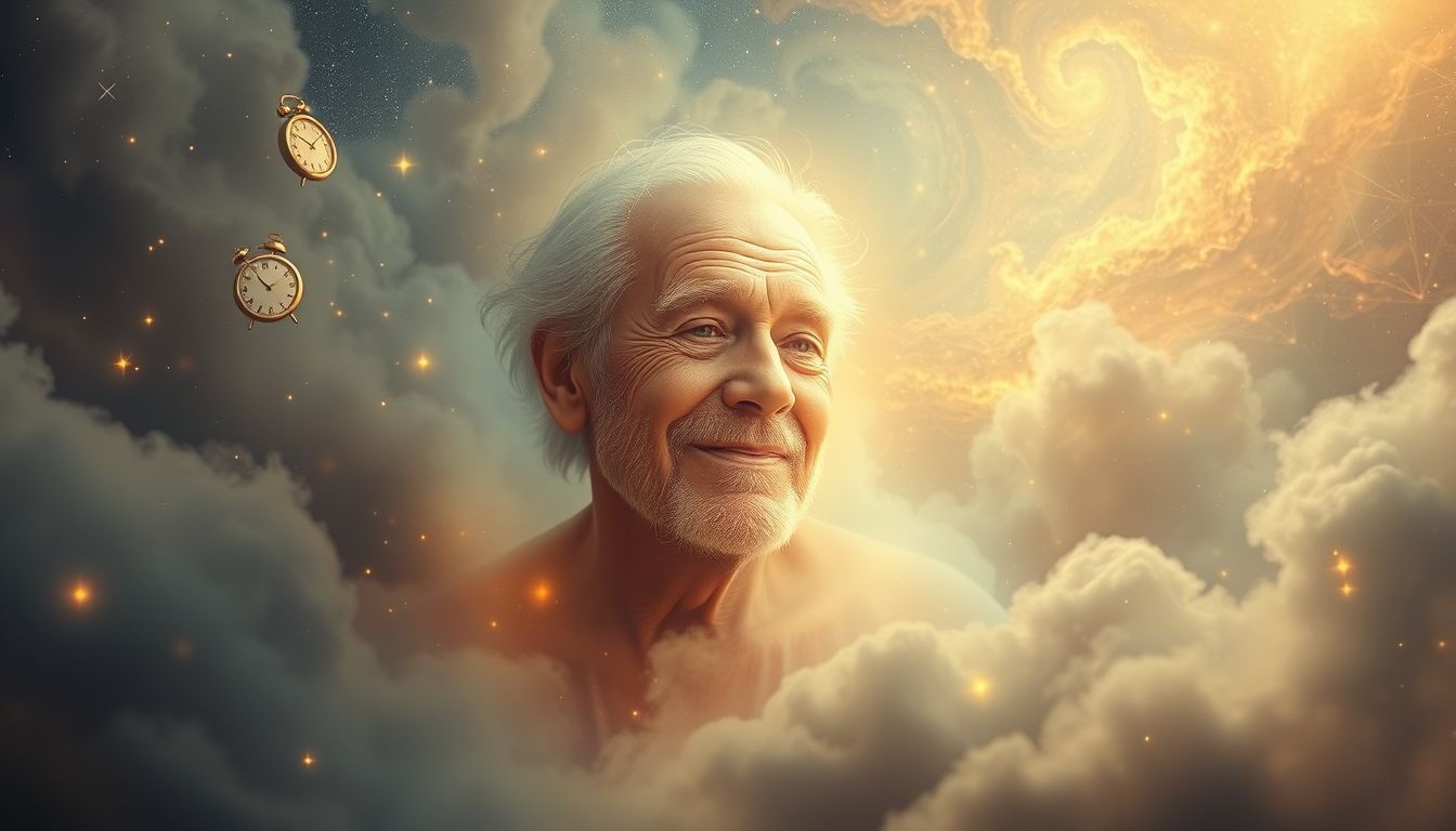 Een lachende oude man symboliseert wijsheid en vreugde in je dromen.