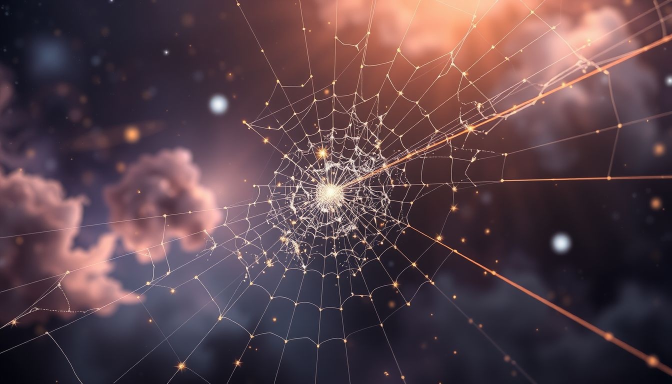 Een spinnenweb kapotmaken symboliseert het doorbreken van beperkingen.