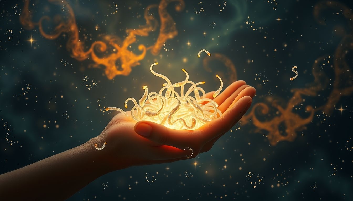 Glimwormen in je hand symboliseren hoop en innerlijk licht.