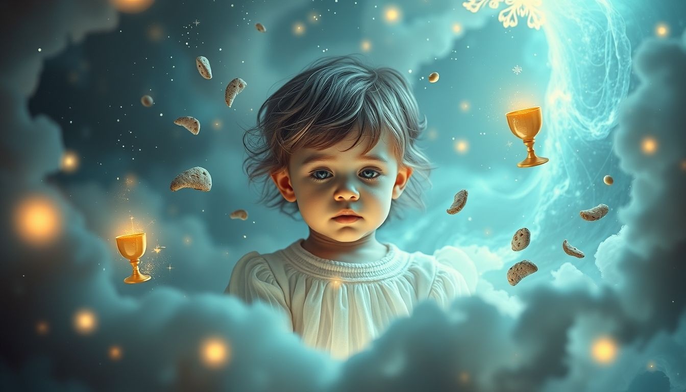 Kinderdromen over avondmaal weerspiegelen vaak vroege spirituele herinneringen.