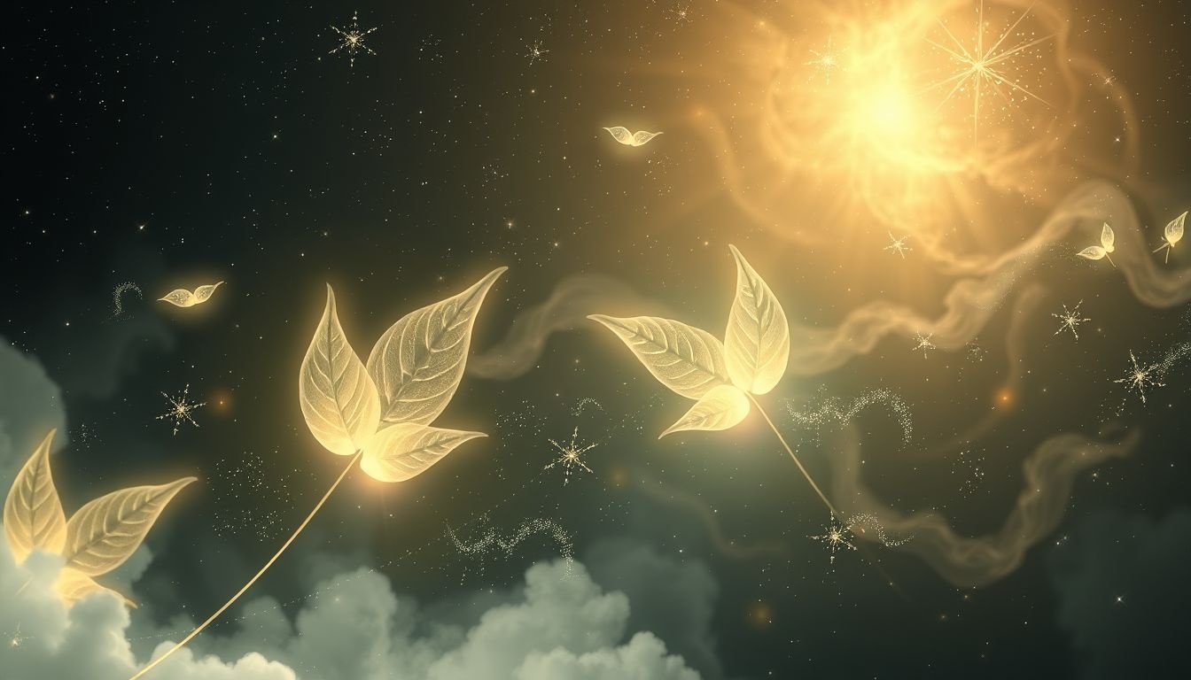 Bladeren symboliseren genezing en herstel in spirituele dromen.