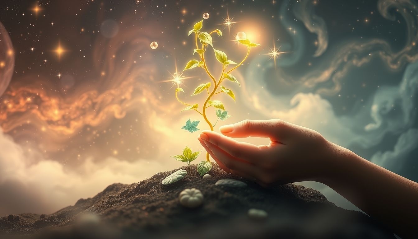 Het planten van een wijnstok symboliseert groei en nieuwe kansen.