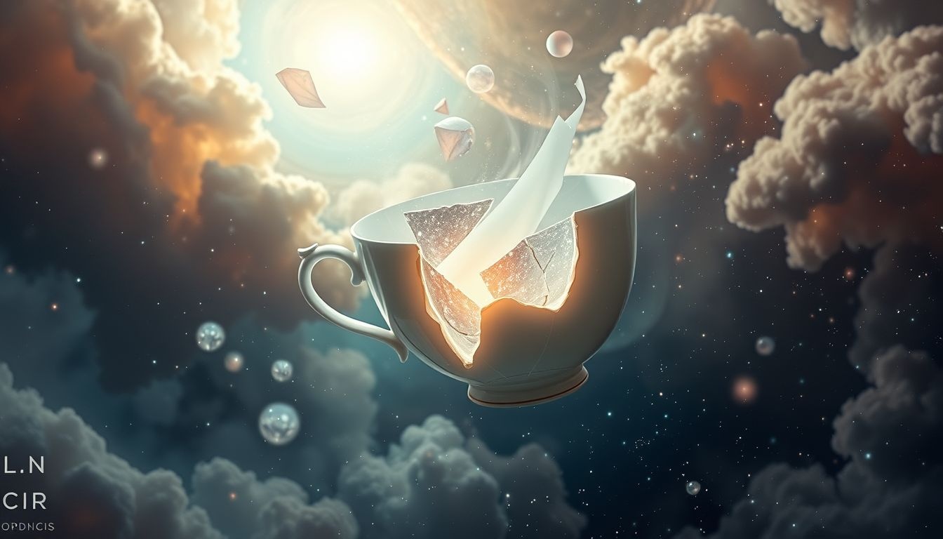 Een barst in een koffiekopje symboliseert emotionele kwetsbaarheid.