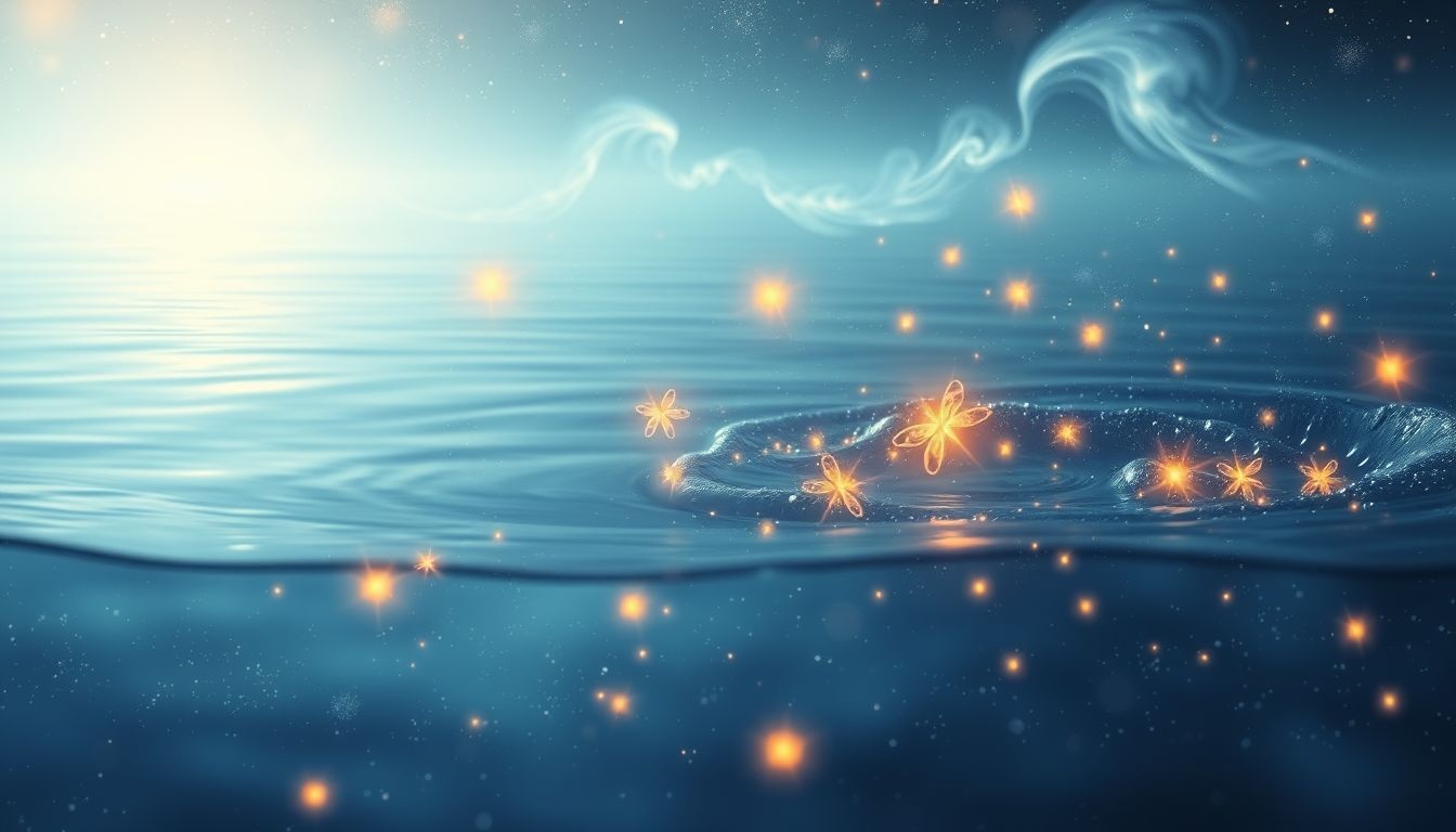 Vuurvliegtjes symboliseren emotionele helderheid en intuïtieve inzichten in water.