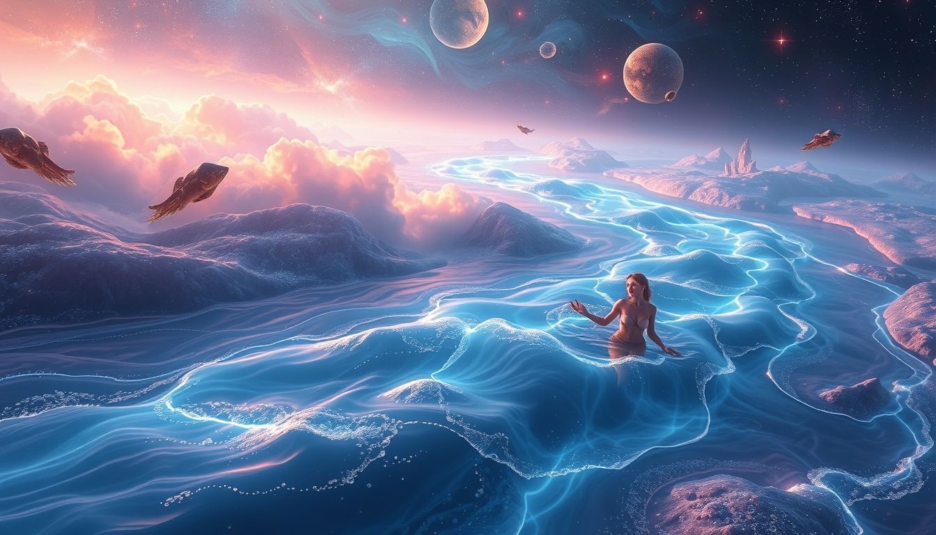 Wassen in een rivier symboliseert emotionele zuivering en transformatie.