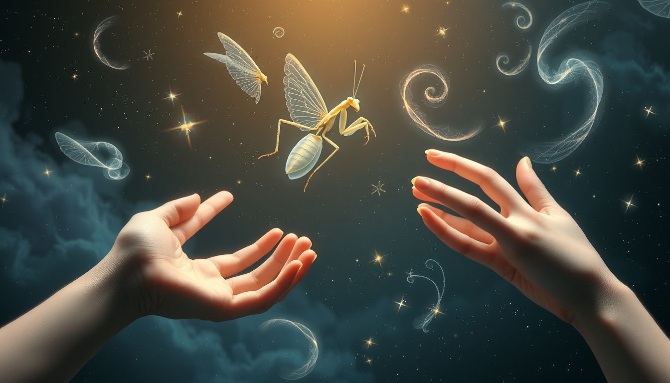 Dromen over bidsprinkhaan vangen symboliseert controle over onverwachte uitdagingen.