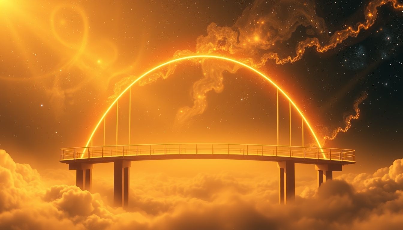 Dromen over een brug met evenwijdige stangen symboliseert balans en overbrugging.