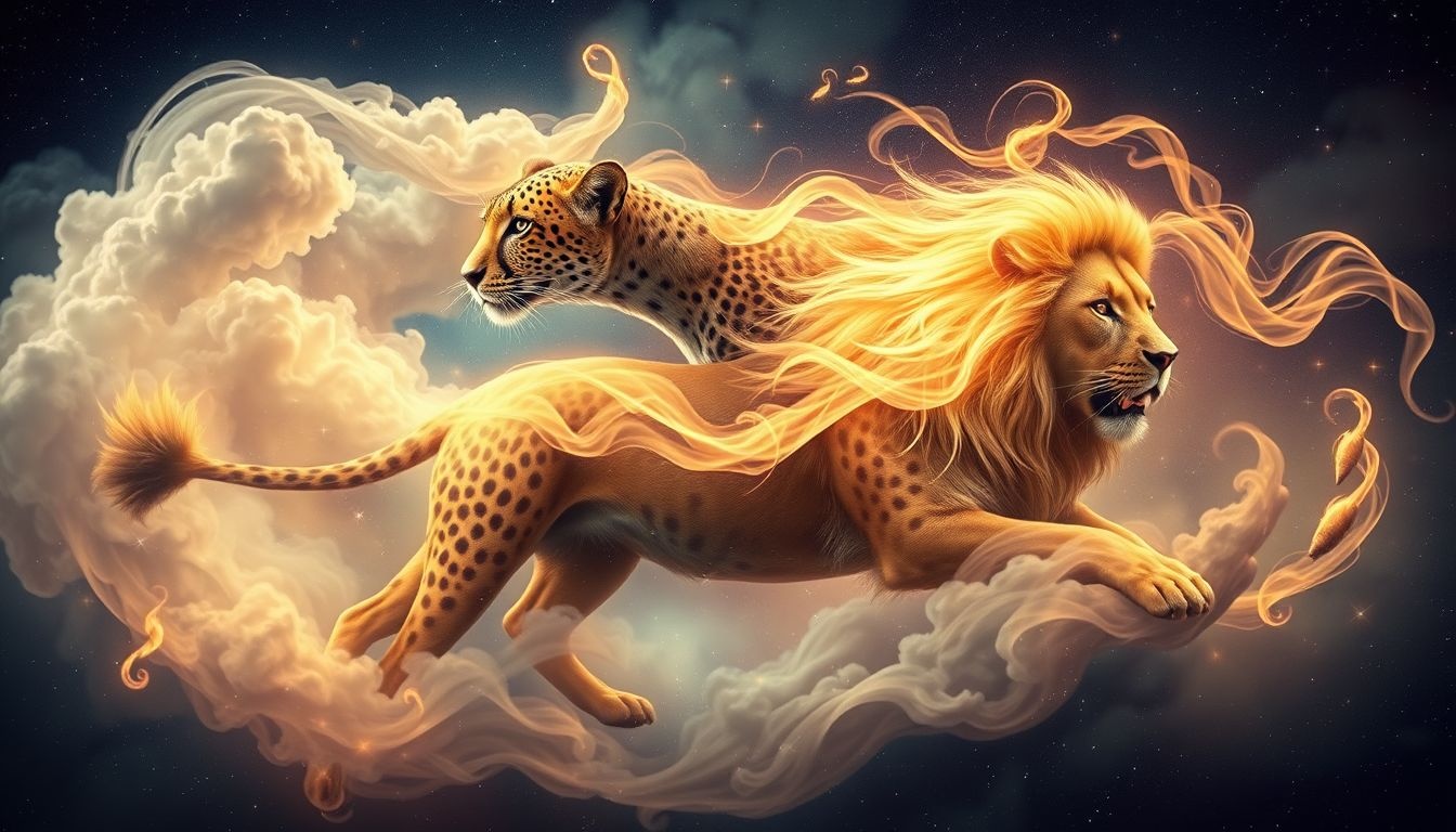 Dromen over cheetah en leeuw symboliseren kracht én leiderschap.