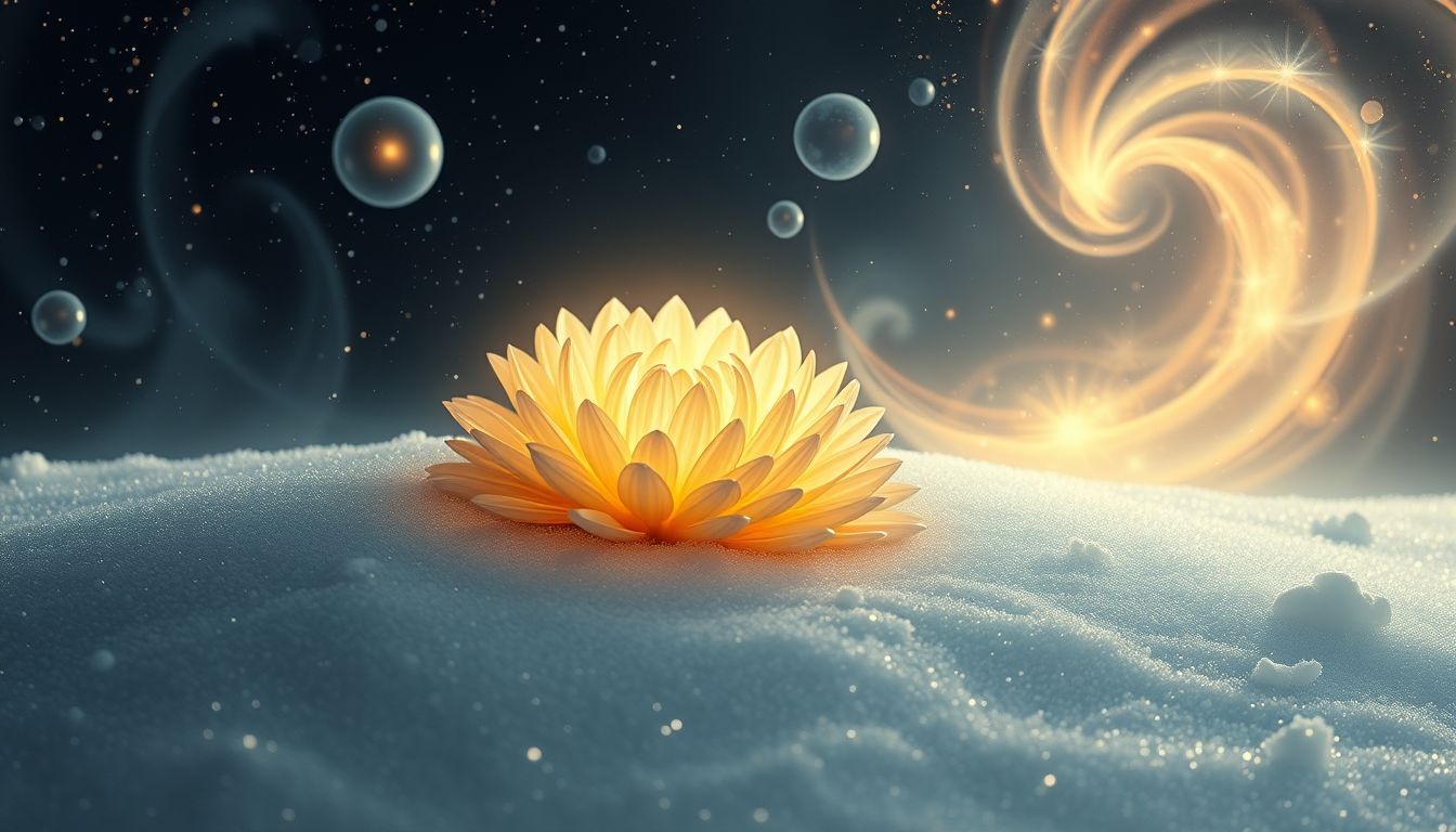 Dromen over chrysanten in winter symboliseren hoop en veerkracht.