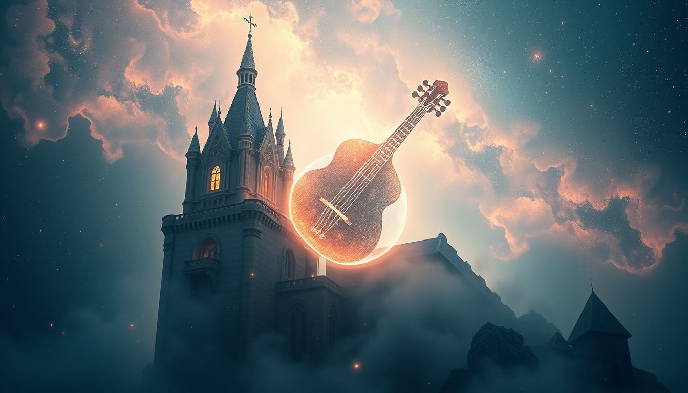 Dromen over dulcimers in een kasteel symboliseert innerlijke harmonie en kracht.