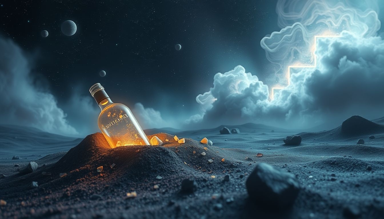 Een begraven fles symboliseert verborgen emoties die je onderdrukte.