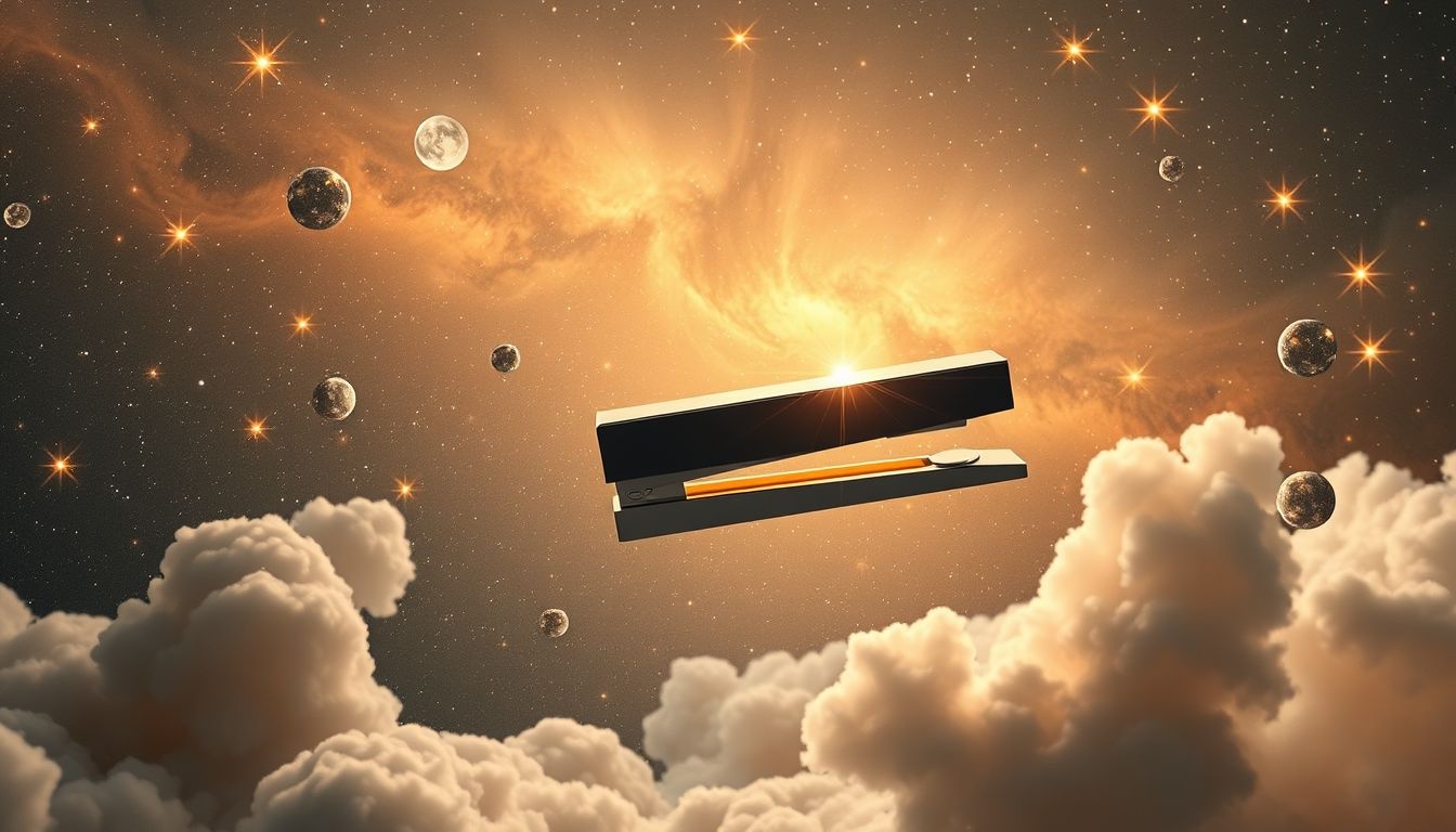 Dromen over nietmachines buiten kantoor symboliseren verbondenheid en ordening.