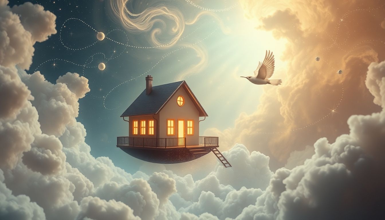 Dromen over open plekken met een huis symboliseren innerlijke rust en veiligheid.