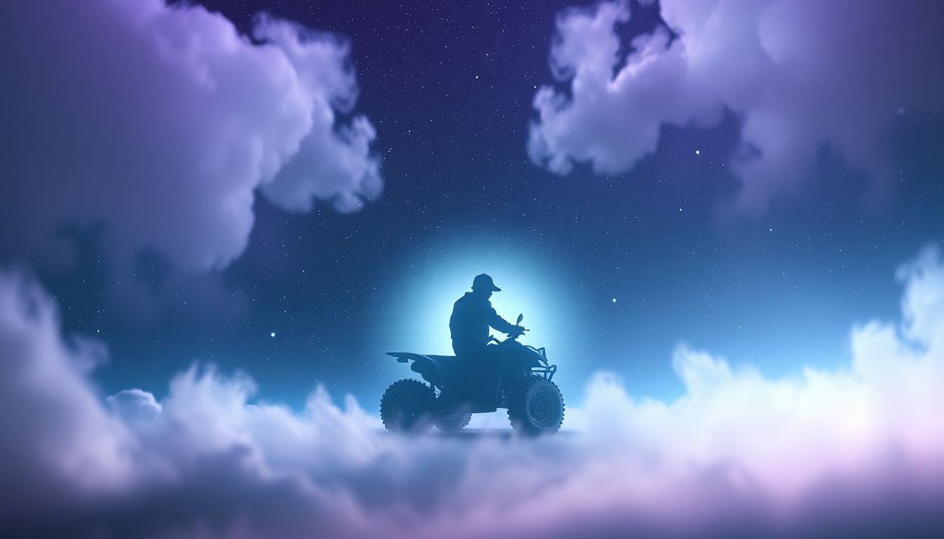 Dromen over een quad in het donker symboliseren angst voor onzekerheid.