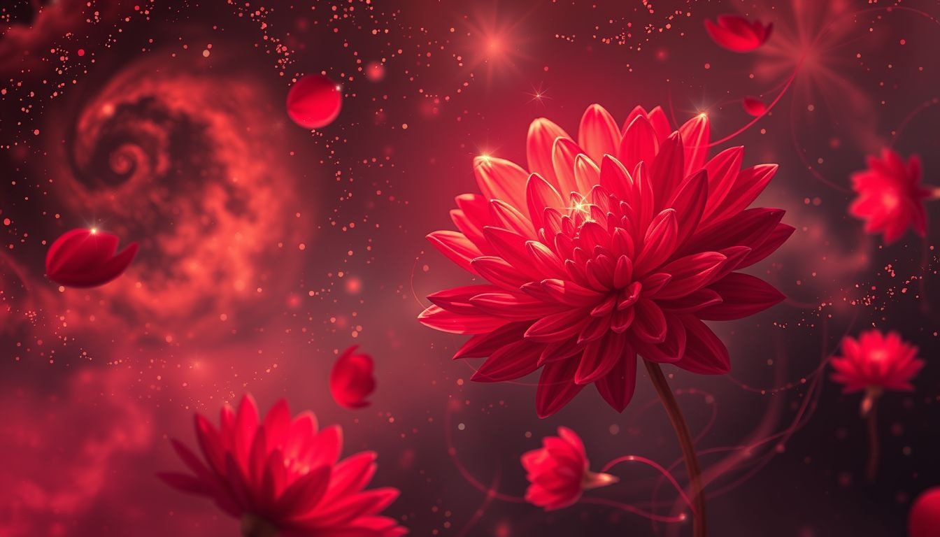 Rode chrysanten symboliseren vurige passie en diepgaande emoties in dromen.
