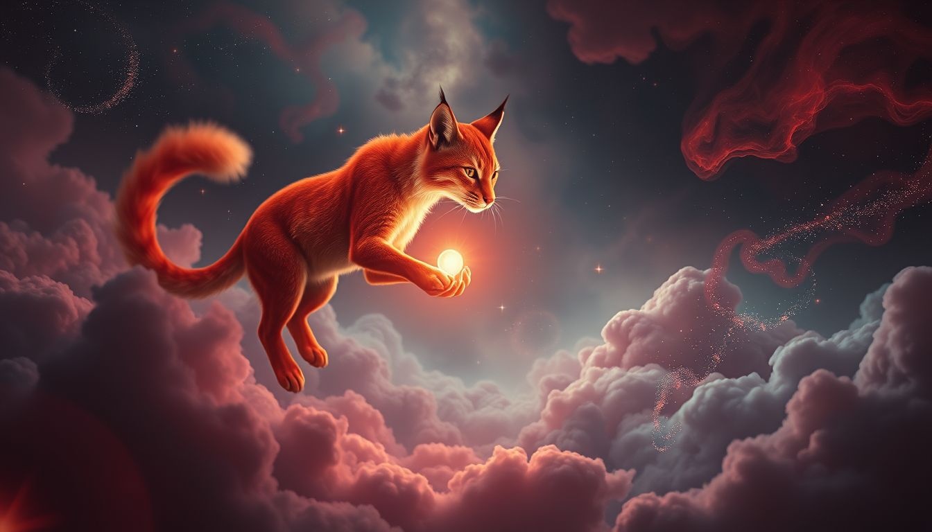 Een rode lynx die iets geeft symboliseert onverwachte bescherming.