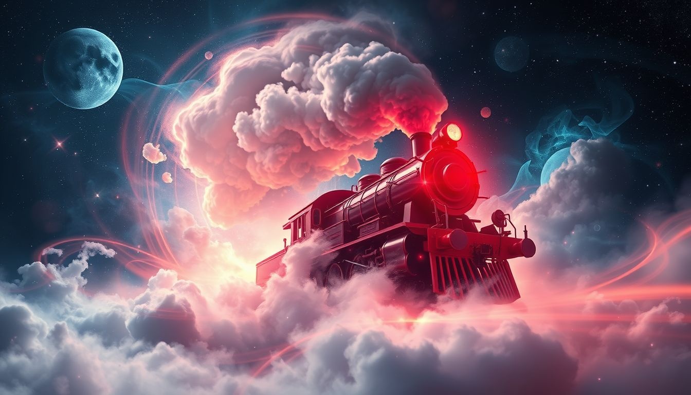 Dromen over een rode stoomwagen symboliseert passie en onverwachte energie.