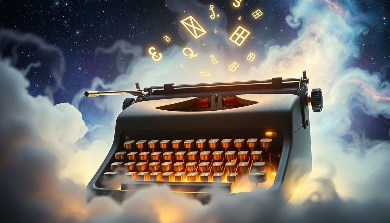 Dromen over een schrijfmachine symboliseert creativiteit en zelfexpressie.