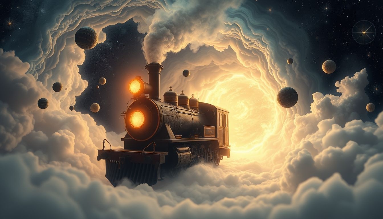Dromen over een stoomwagen in een tunnel symboliseert verborgen levenspaden.